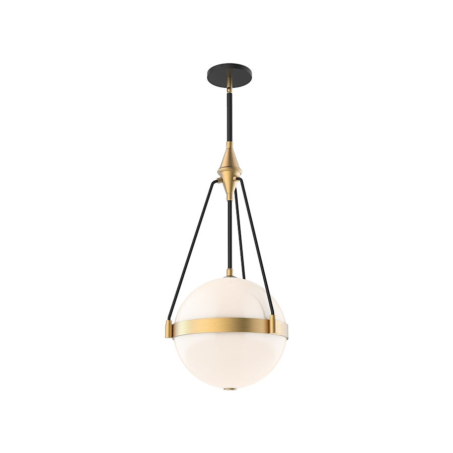 Alora Mood Harmony 3Lt 14" Pendant, Gold/Glossy Opal/Clear Water - PD406414BGGO