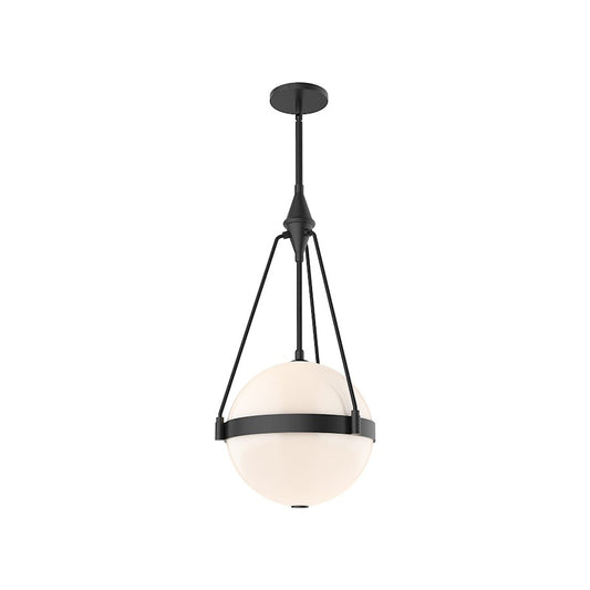 Alora Mood Harmony 3 Light 14" Pendant, Black/Glossy Opal - PD406414MBGO