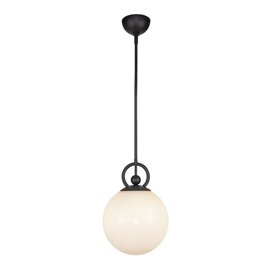 Alora Mood Fiore 1 Light 10" Pendant, Matte Black/Glossy Opal - PD407910MBGO