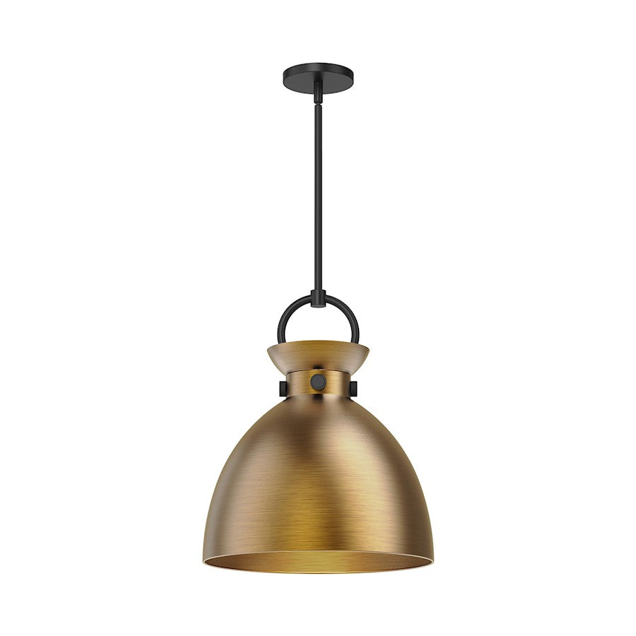 Alora Mood Waldo 1 Light 14" Pendant, Matte Black/Aged Gold - PD411314MBAG