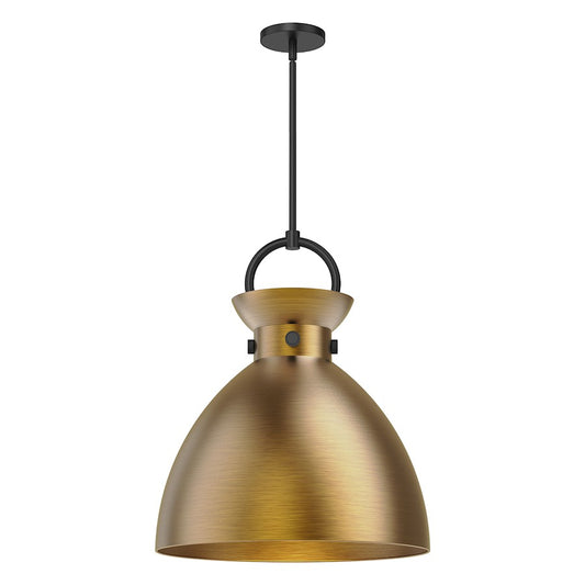 Alora Mood Waldo 1 Light 18" Pendant, Matte Black/Aged Gold - PD411318MBAG