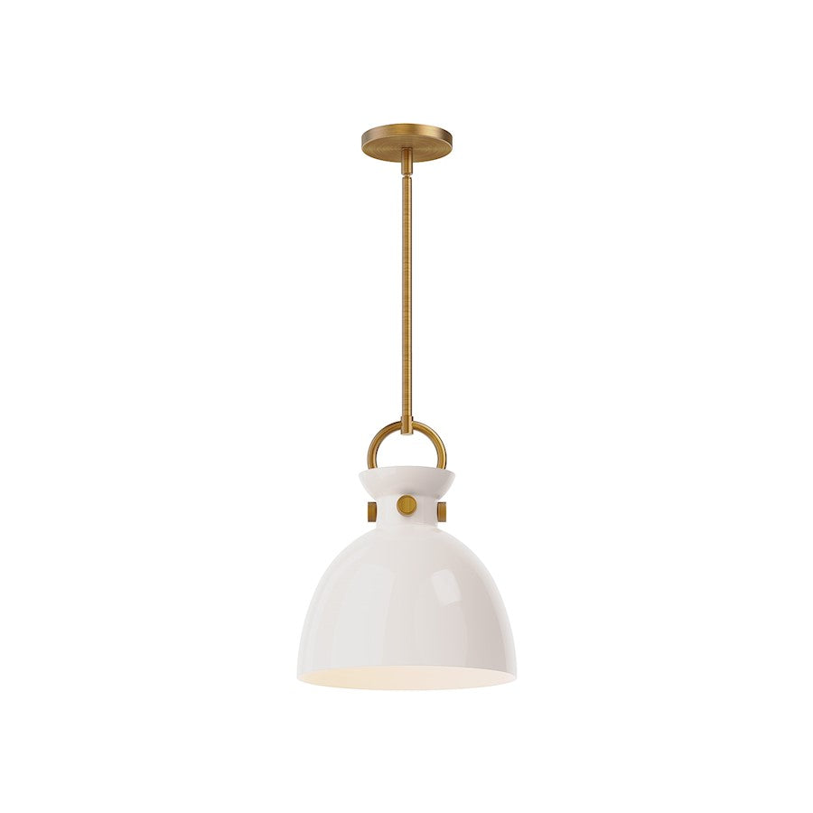 Alora Mood Waldo 1Lt 11" Pendant, Gold/Glossy Opal - PD411811AGGO