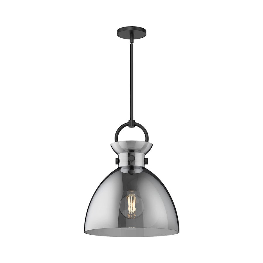 Alora Mood Waldo 1Lt 14" Pendant, Black/Smoked - PD411814MBSM