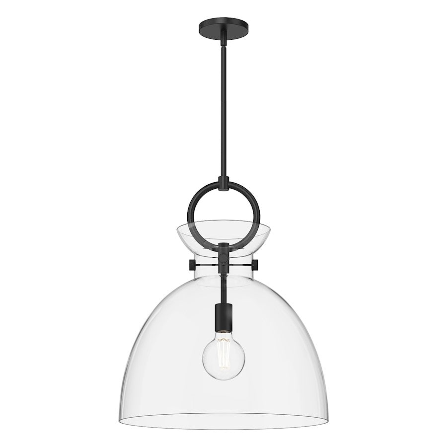 Alora Mood Waldo 1Lt 18" Pendant, Black/Clear - PD411818MBCL