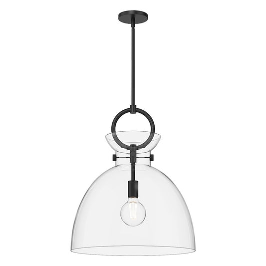 Alora Mood Waldo 1Lt 18" Pendant, Black/Clear - PD411818MBCL