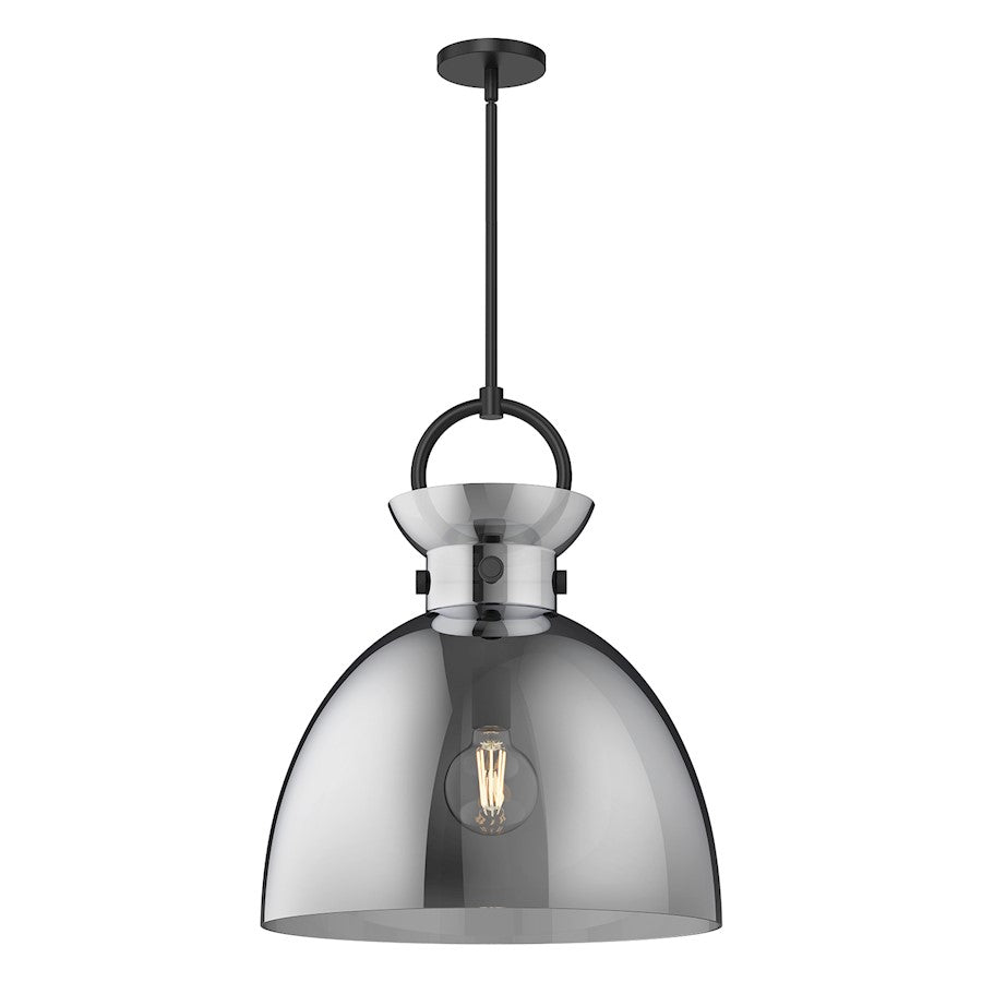 Alora Mood Waldo 1Lt 18" Pendant, Black/Smoked - PD411818MBSM