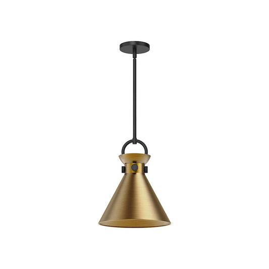 Alora Mood Emerson 1 Light 11" Pendant, Matte Black/Aged Gold - PD412011MBAG