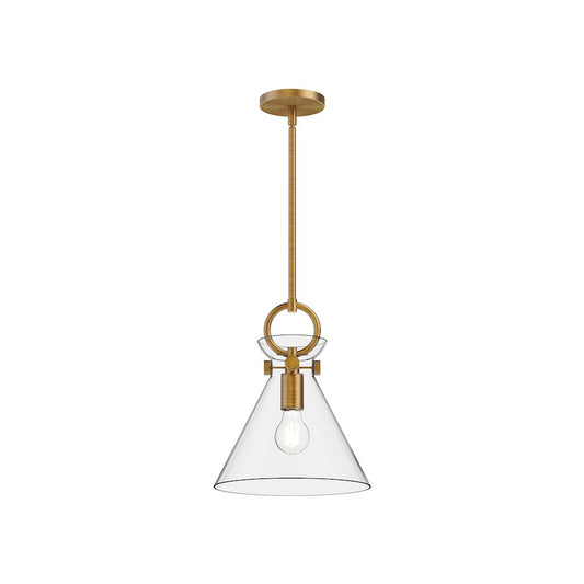 Alora Mood Emerson 1Lt 11" Pendant, Gold/Clear/Glossy Opal/Smoked - PD412511AGCL