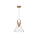 Alora Mood Emerson 1Lt 11" Pendant, Gold/Clear/Glossy Opal/Smoked - PD412511AGCL
