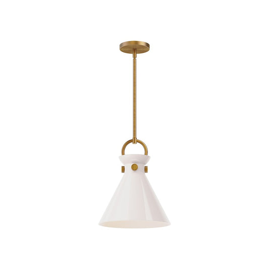 Alora Mood Emerson 1Lt 11" Pendant, Gold/Glossy Opal/Clear/Smoked - PD412511AGGO