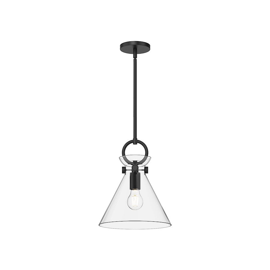 Alora Mood Emerson 1Lt 11" Pendant, Black/Clear/Glossy Opal/Smoke - PD412511MBCL