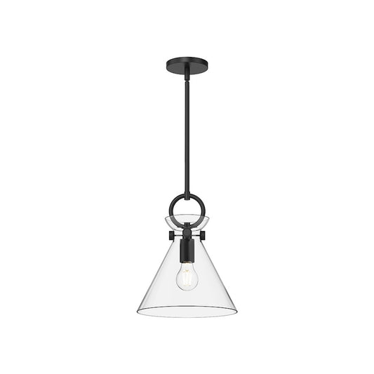 Alora Mood Emerson 1Lt 11" Pendant, Black/Clear/Glossy Opal/Smoke - PD412511MBCL