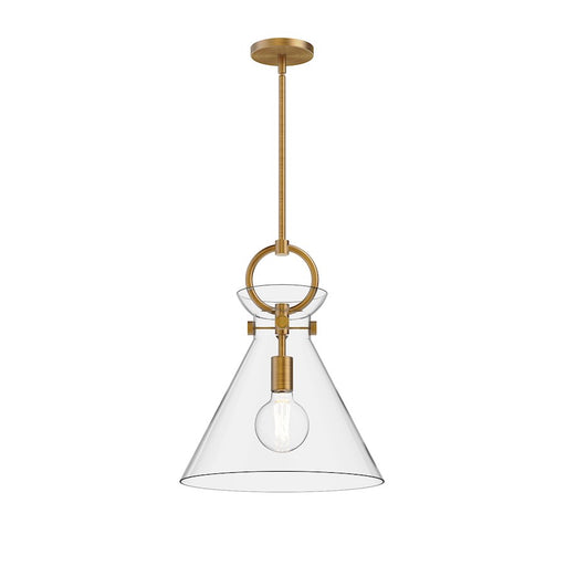 Alora Mood Emerson 1Lt 14" Pendant, Gold/Clear/Glossy Opal/Smoked - PD412514AGCL