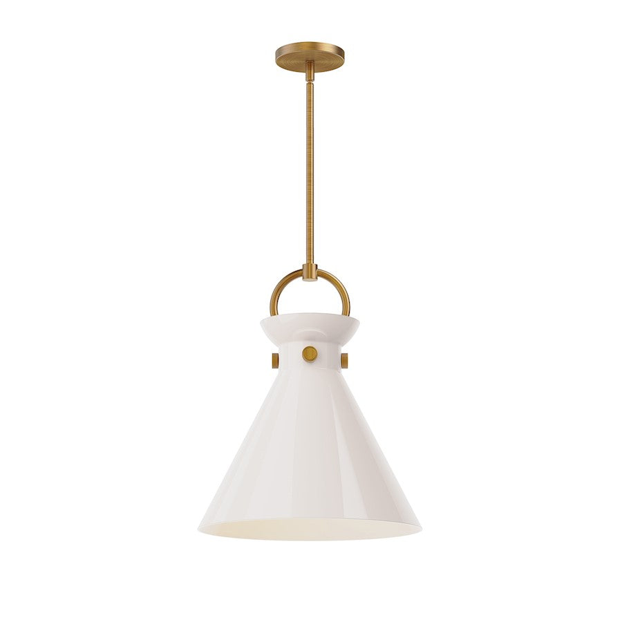 Alora Mood Emerson 1Lt 14" Pendant, Gold/Glossy Opal/Clear/Smoked - PD412514AGGO