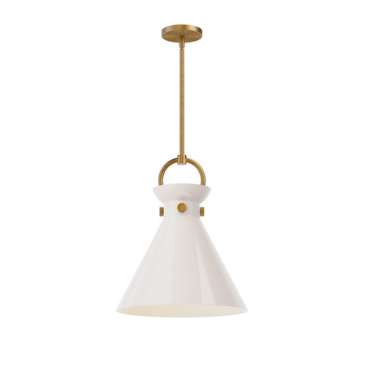 Alora Mood Emerson 1Lt 14" Pendant, Gold/Glossy Opal/Clear/Smoked - PD412514AGGO