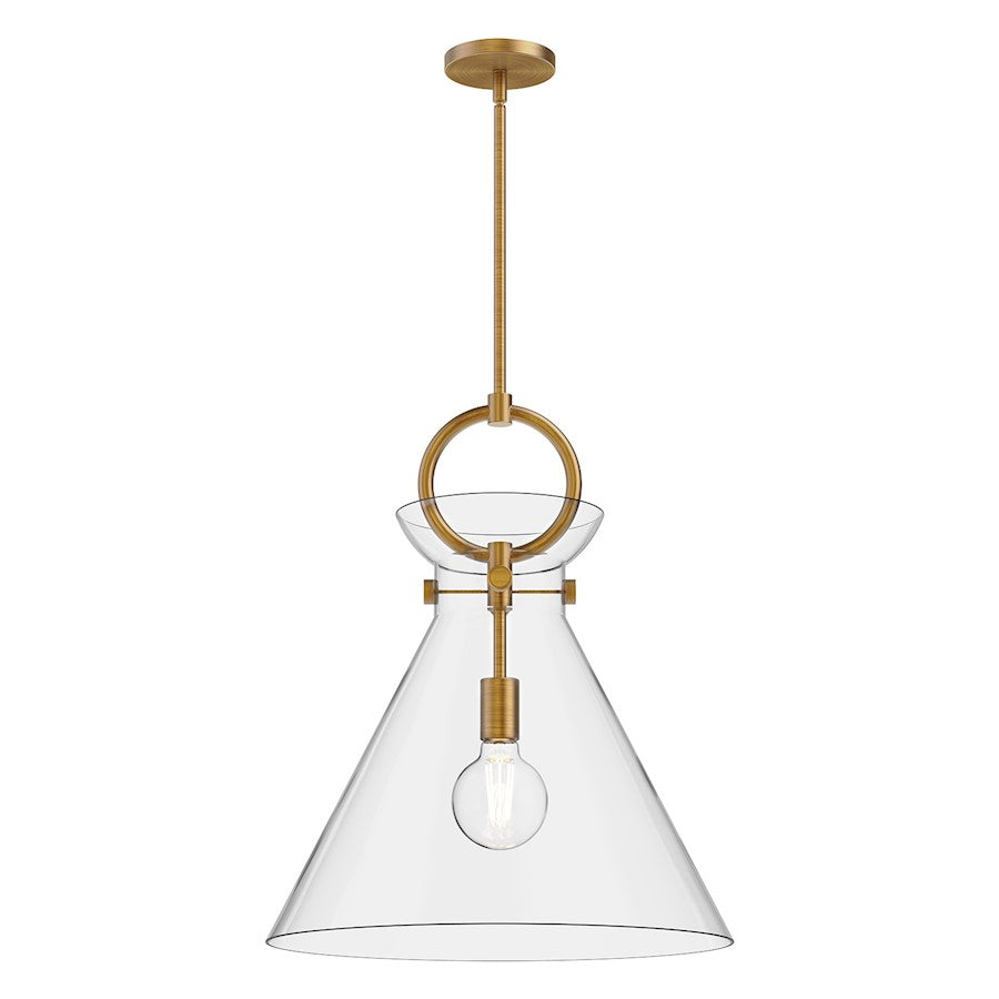 Alora Mood Emerson 1Lt 18" Pendant, Gold/Clear/Glossy Opal/Smoked - PD412518AGCL