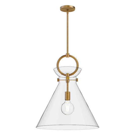 Alora Mood Emerson 1Lt 18" Pendant, Gold/Clear/Glossy Opal/Smoked - PD412518AGCL