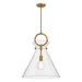 Alora Mood Emerson 1Lt 18" Pendant, Gold/Clear/Glossy Opal/Smoked - PD412518AGCL