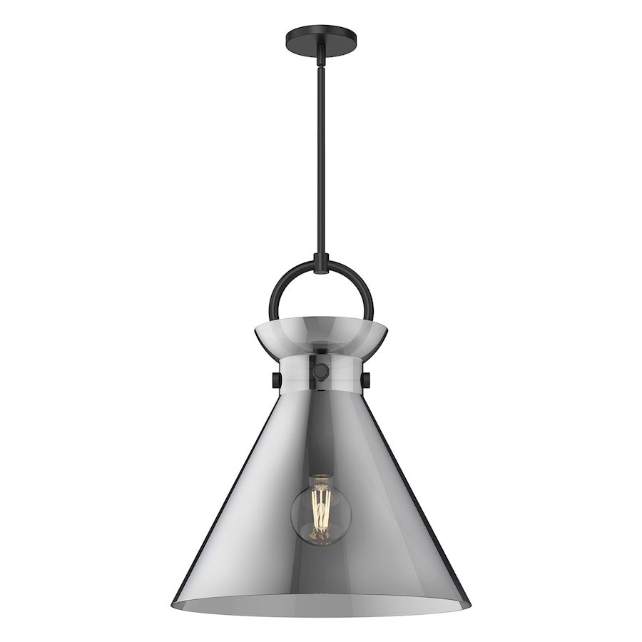 Alora Mood Emerson 1Lt 18" Pendant, Black/Smoke/Clear/Glossy Opal - PD412518MBSM