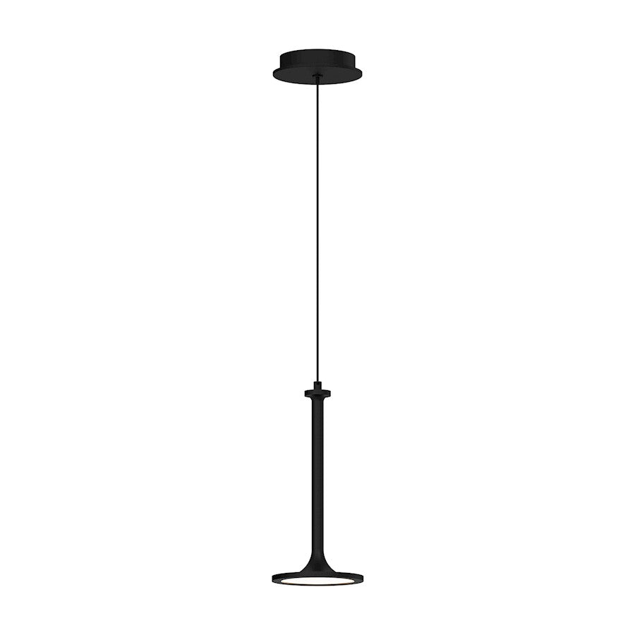 Alora Mood Issa 6" LED Pendant, Matte Black/Frosted Acrylic - PD418006MB