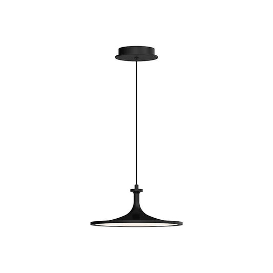 Alora Mood Issa 12" LED Pendant, Matte Black/Frosted Acrylic - PD418012MB