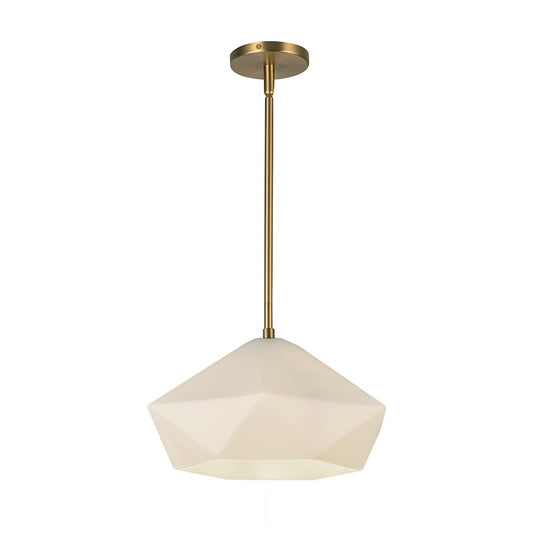 Alora Mood Krysta 1 Light 14" Pendant, Brushed Gold/Opal/Opal - PD424514BGOP