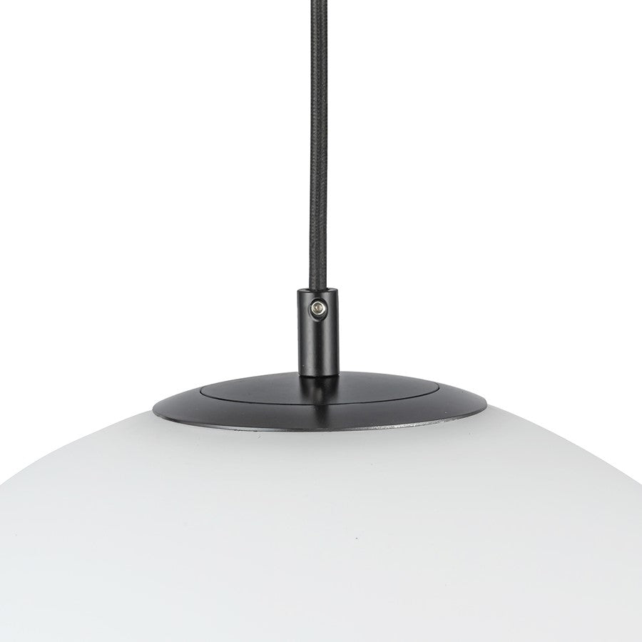 Kuzco Marco 12" (CCT)LED Pendant, Black/Opal Glass