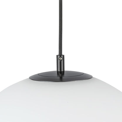 Kuzco Marco 12" (CCT)LED Pendant, Black/Opal Glass