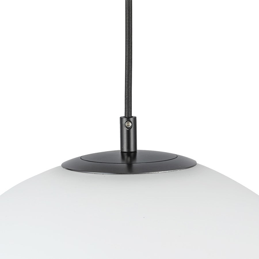 Kuzco Marco 16" (CCT)LED Pendant, Black/Opal Glass