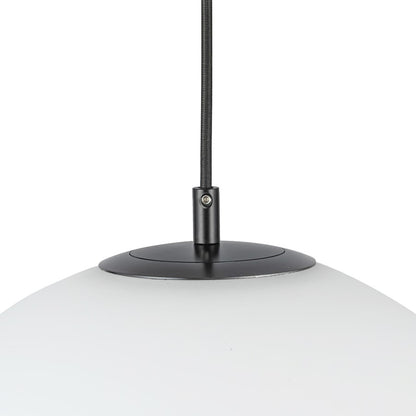 Kuzco Marco 16" (CCT)LED Pendant, Black/Opal Glass