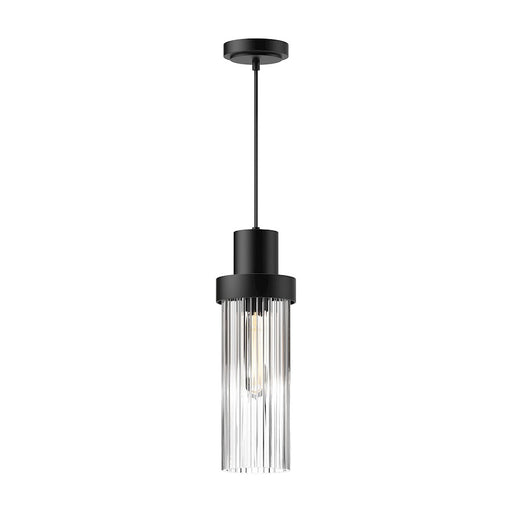 Alora Mood Kent 1Lt 5" Pendant, Clear Ribbed/Black/Clear Ribbed - PD435605MBCR