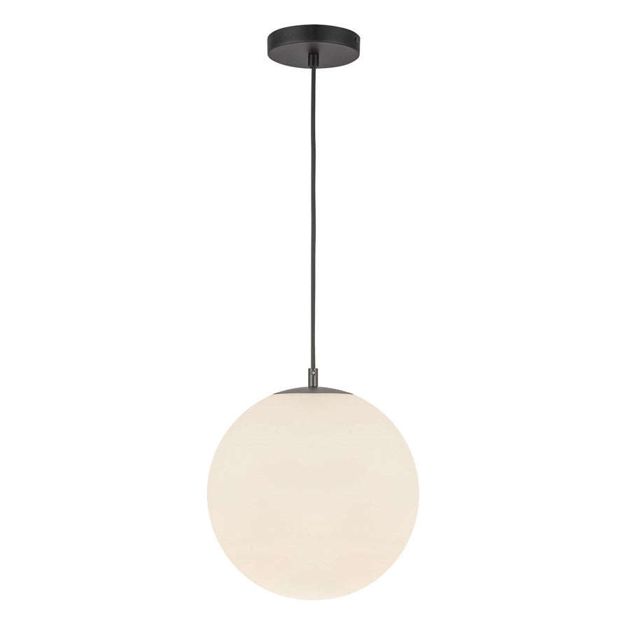 Kuzco Marco 12" LED Pendant, Black/Opal Glass - PD43612-BK-OP-5CCT-UNV