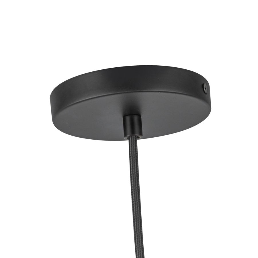 Kuzco Marco 12" LED Pendant, Black/Opal Glass