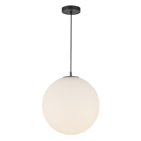 Kuzco Marco 16" LED Pendant, Black/Opal Glass - PD43616-BK-OP-5CCT-UNV