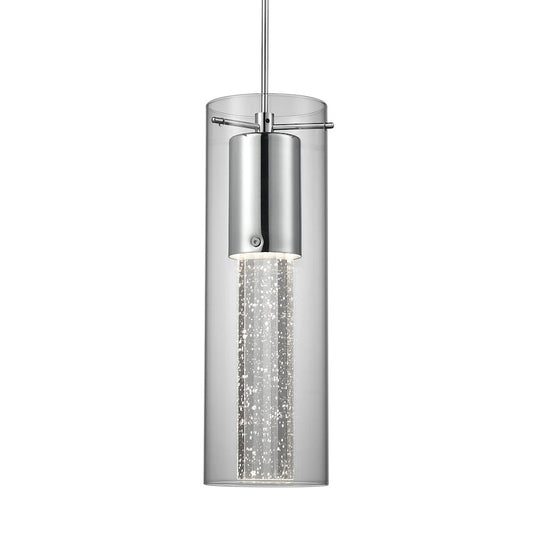 Kuzco Champagne 4" LED Pendant, Chrome/Clear Ribbed Encased Bubbles - PD4401-CH