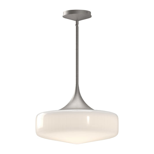 Alora Mood Lincoln 1 Light 14" Pendant, Nickel/Glossy Opal - PD440814BNGO