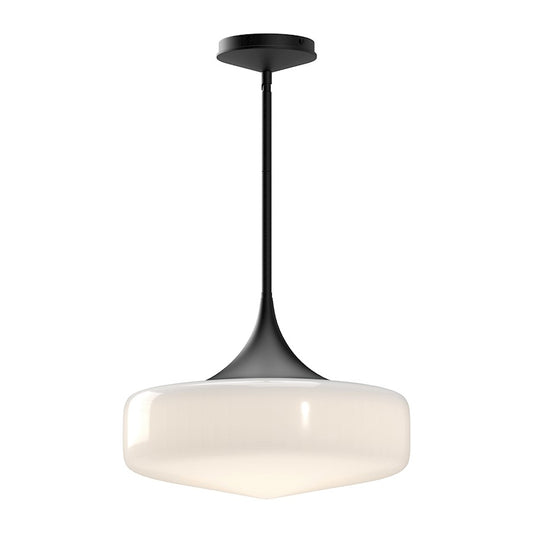 Alora Mood Lincoln 1 Light 14" Pendant, Glossy Opal/Black - PD440814MBGO