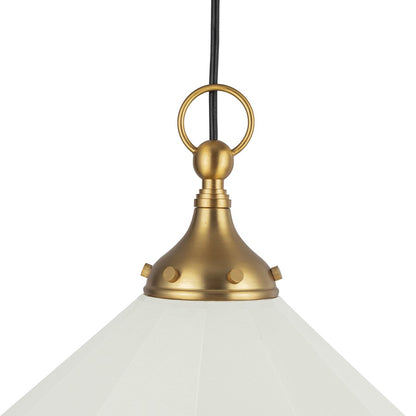 Kuzco Ellen 20" Socket Pendant, Gold/White Linen/White Linen