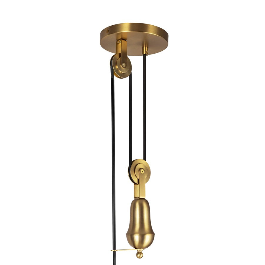 Kuzco Ellen 20" Socket Pendant, Gold/White Linen/White Linen