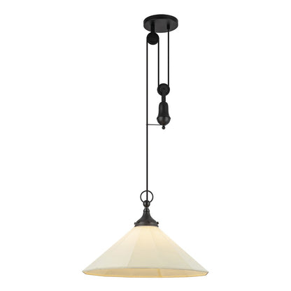 Kuzco Ellen 20" Socket Pendant, Black/White Linen/White Linen