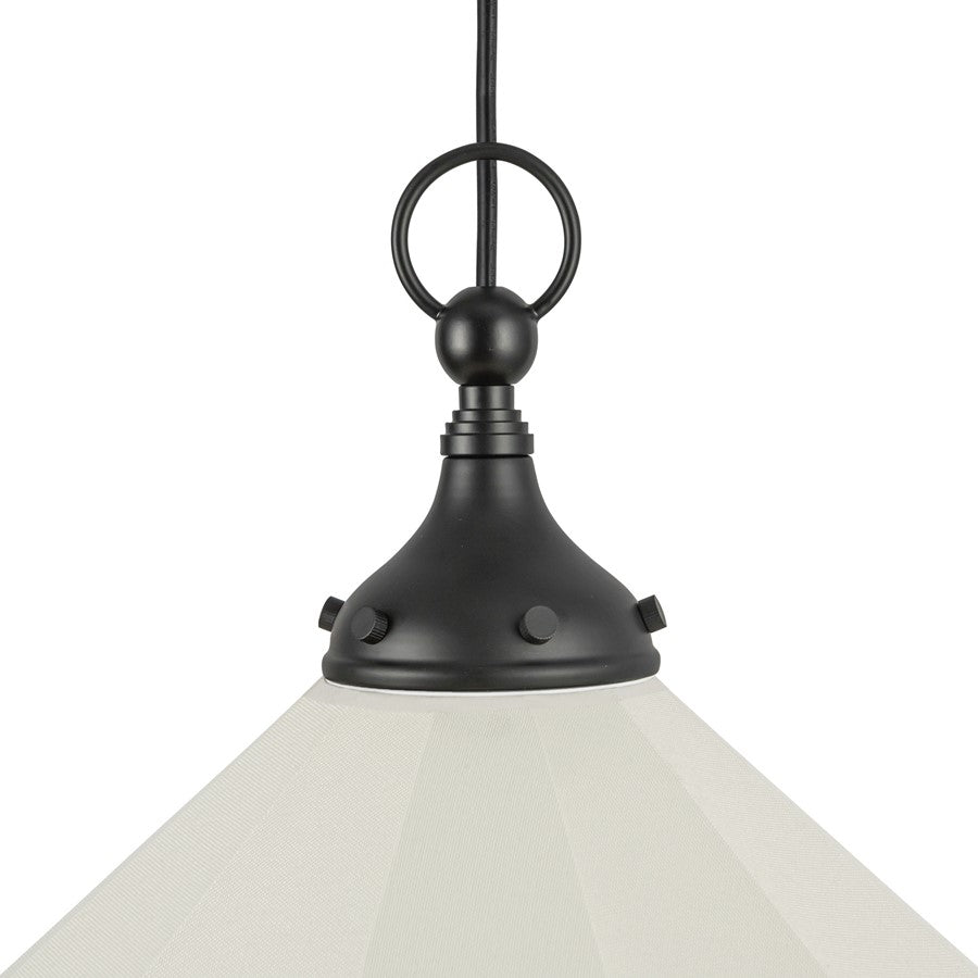 Kuzco Ellen 20" Socket Pendant, Black/White Linen/White Linen