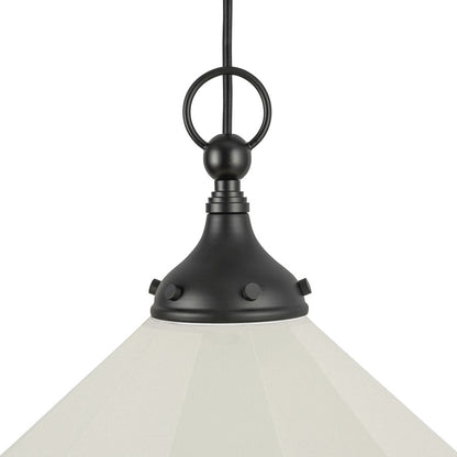 Kuzco Ellen 20" Socket Pendant, Black/White Linen/White Linen