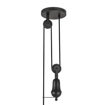 Kuzco Ellen 20" Socket Pendant, Black/White Linen/White Linen