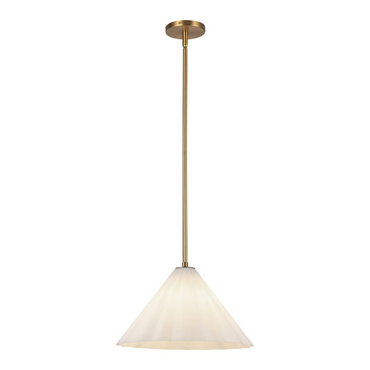 Alora Mood Serena 1 Light 14" Pendant, Aged Brass/Opal/Opal - PD451814AGOP