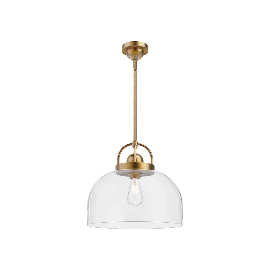 Alora Mood Lancaster 1 Light 15" Pendant, Aged Gold/Clear - PD461101AG