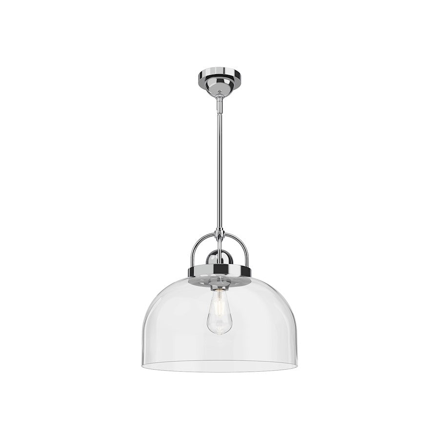 Alora Mood Lancaster 1 Light 15" Pendant, Chrome/Clear - PD461101CH