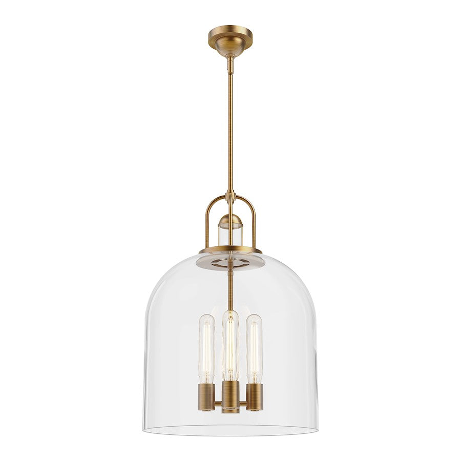 Alora Mood Lancaster 4 Light 16" Pendant, Aged Gold/Clear - PD461104AG