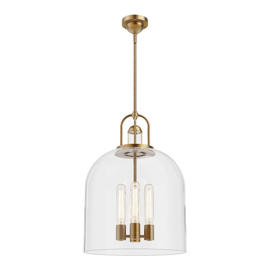 Alora Mood Lancaster 4 Light 16" Pendant, Aged Gold/Clear - PD461104AG