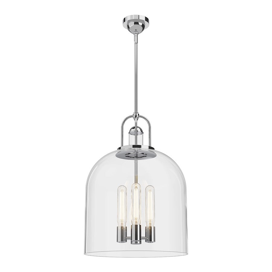 Alora Mood Lancaster 4 Light 16" Pendant, Chrome/Clear - PD461104CH