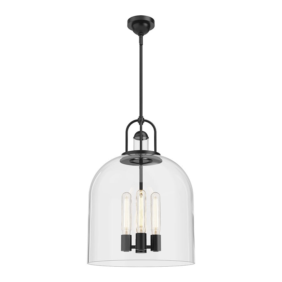 Alora Mood Lancaster 4 Light 16" Pendant, Matte Black/Clear - PD461104MB